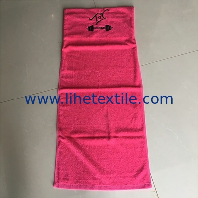 100%cotton fitness sport gym towel with hood zipper pocket logo embroidery