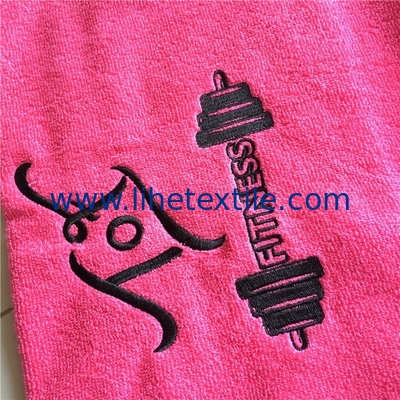 100%cotton fitness sport gym towel with hood zipper pocket logo embroidery