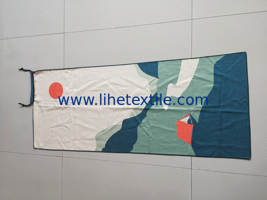 Custom pattern quick dry larger sand free microfiber beach towel for vacation with drawstring bag