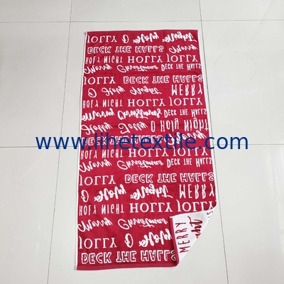 Red custom beach towels 100% thin organic cotton terry checkered word printed woven jacquard beach towels with logo cust