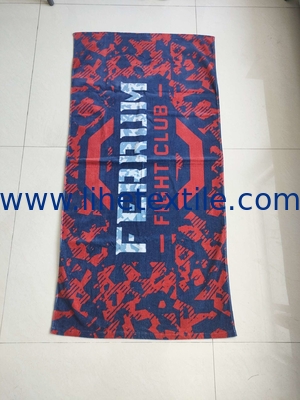 Wholesale Bulk  Beach Towels Bath 100% Cotton Custom Reactive Printing Promotion Beach Towel With Logo