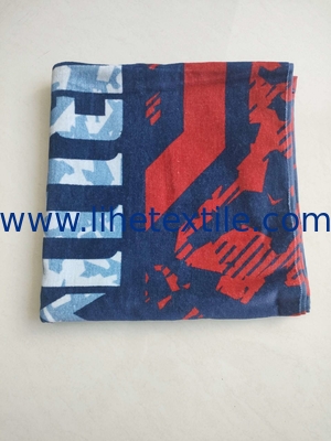 Wholesale Bulk  Beach Towels Bath 100% Cotton Custom Reactive Printing Promotion Beach Towel With Logo