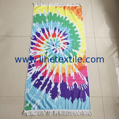 2022  Customized Tie-dye Series Quick-Dry Rectangular beach towels