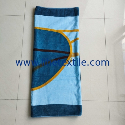 Wholesale custom 100% cotton beach towel with logo printed glasses pattern  beach towel