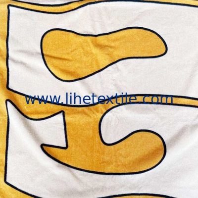 100% cotton double sides printing custom beach towel double sided printed oversize yellow cotton beach towel orange beac
