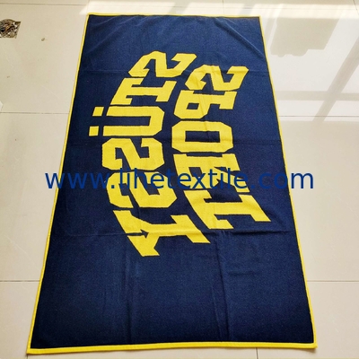 Black beach towel 450gsm velour black and orange yellow yarn dyed jacquard custom beach towels