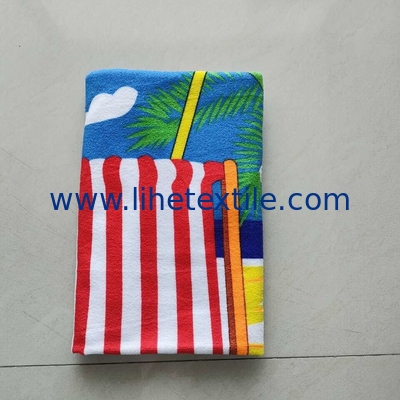 Wholesale super soft scenery reactive print customized promotional beach towel