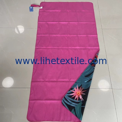 wholesale leaf tropical quick dry  printed suede light weight sand free beach towel