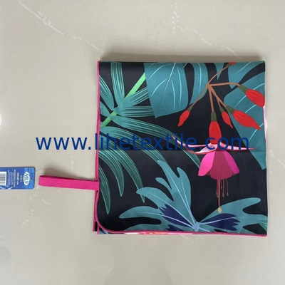 wholesale leaf tropical quick dry  printed suede light weight sand free beach towel