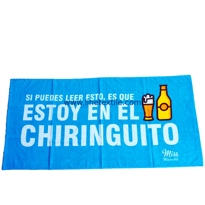 Wholesale Custom High Quality Sublimation Printing 100% Cotton Velour Summer Beach Towels With Logo