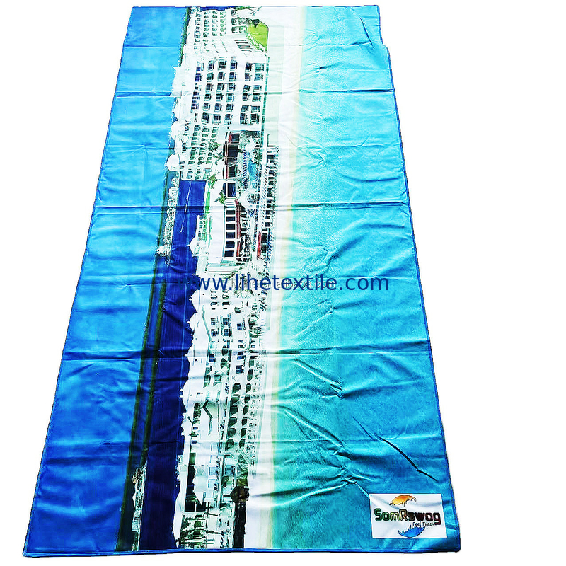 Large customized Sand Proof sublimation digital print Beach Blanket towel blank waterproof material microfiber beach tow