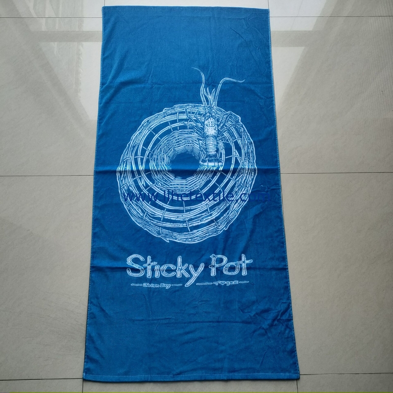 Wholesale Custom 80*160cm Digital Printing  Crawfish100% Cotton Velour Summer Beach Towels With Logo Animal Beach Towel