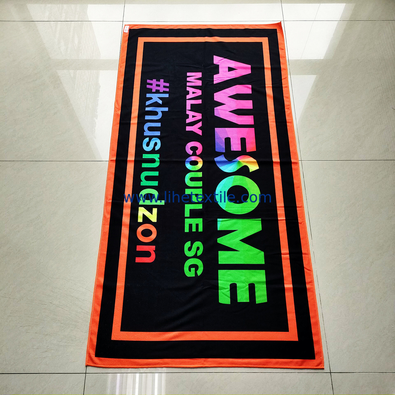 Wholesale customized Sand Proof sublimation digital print Beach Blanket towel blank microfiber beach towel