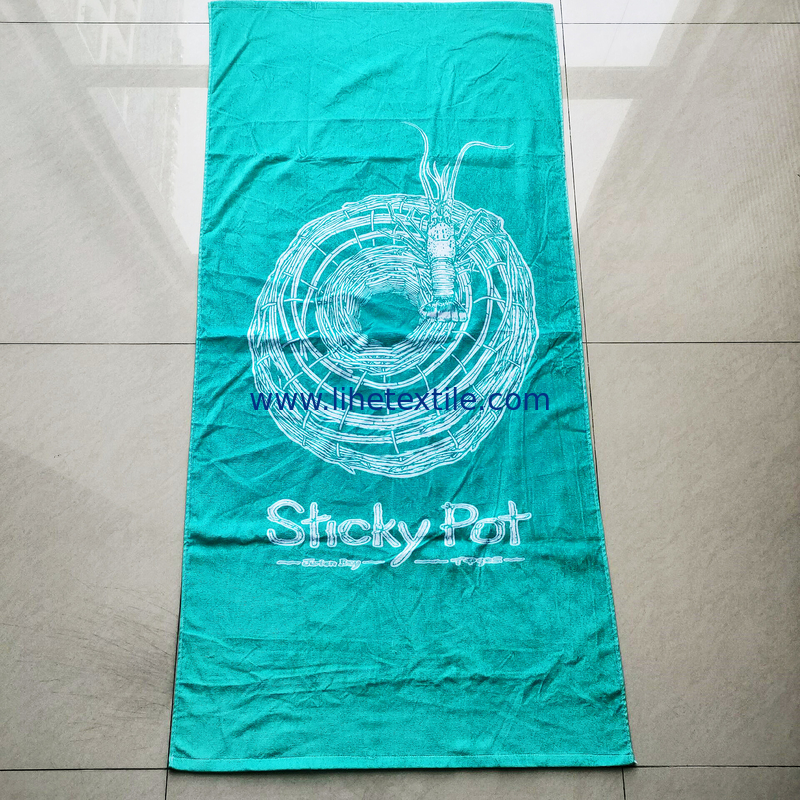 100% cotton velour custom design reactive printed beach towel large oversized logo beach towel