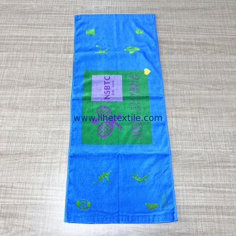 luxury vivid 100% cotton digital print sports gym towel with custom logo for match campaign