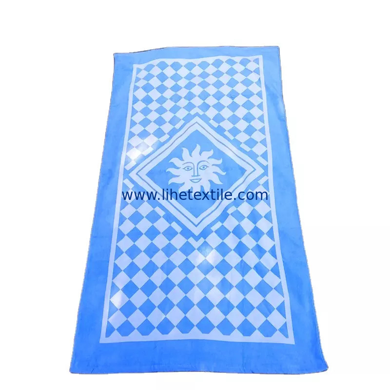 blue Goddess of Sun jacquard beach towel luxury high gsm 100% Cotton soft hawaii sunflower beach towel