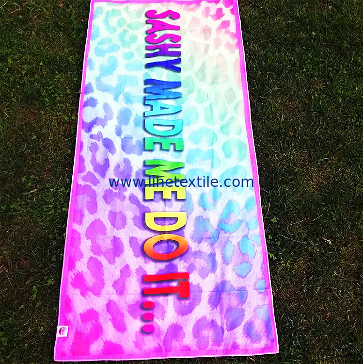 China manufacturer made microfiber waffle material beach towel custom animal double side print logo cartoon beach towel