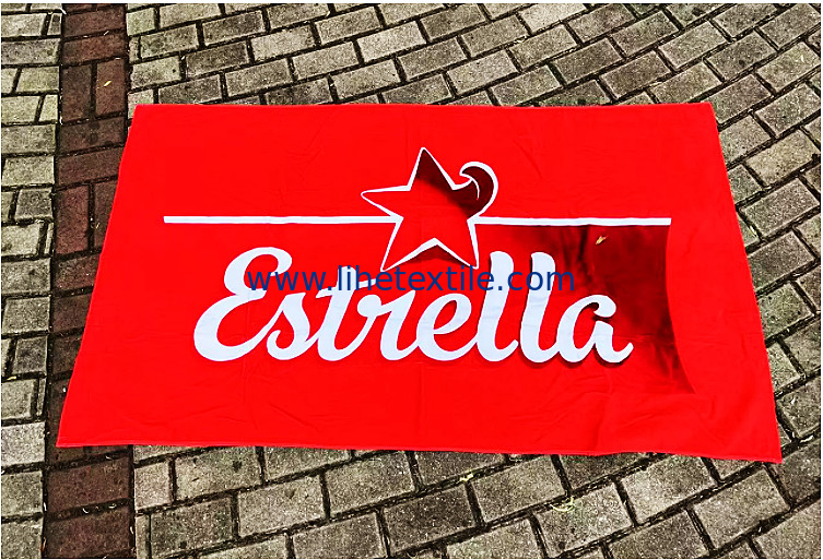 Factory price customized printing cotton terry beach towel cotton custom red beach towel with logo