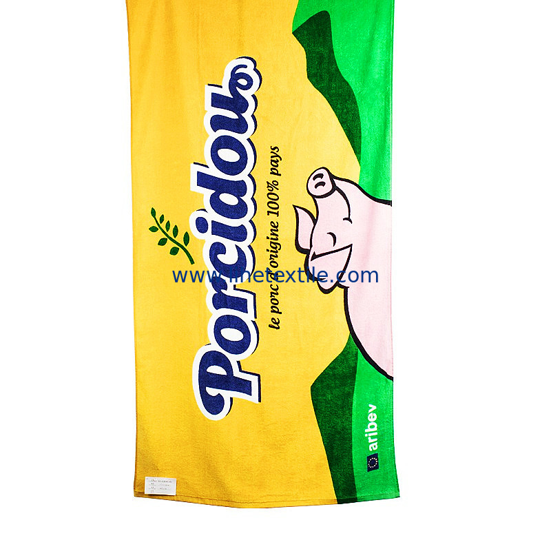 personalized custom print rectangle soft 100% cotton oversized beach towels extra large beach towel with logo