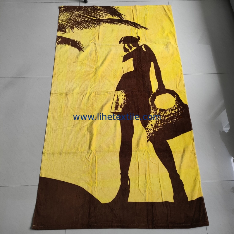 Amazon hot sale 100% cotton summer luxury custom designer print with logo sublimation oversized beach towel