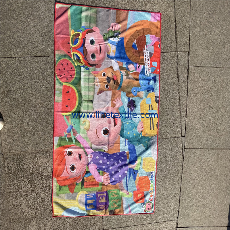 High quality promotional light weight printed towel sandfree custom logo wholesale cartoon kids beach towel