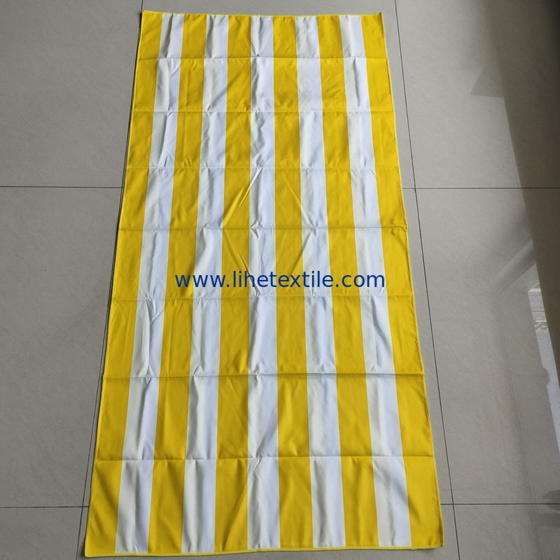 Hawaii friendly  microfiber beach towel yellow striped yarn dyed beach towel sublimation stripe beach towel