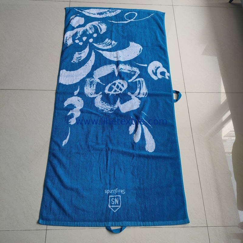 High quality cotton  jacquard design beach towel custom  flower pattern organic sublimation beach towel with logo