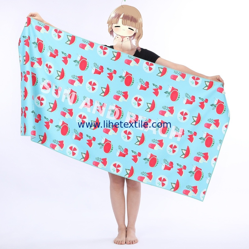 Custom Microfiber Sublimated Digital Sublimation BeachTowel Printed Logo Sports Promotion Personalized Soft Beach Towel