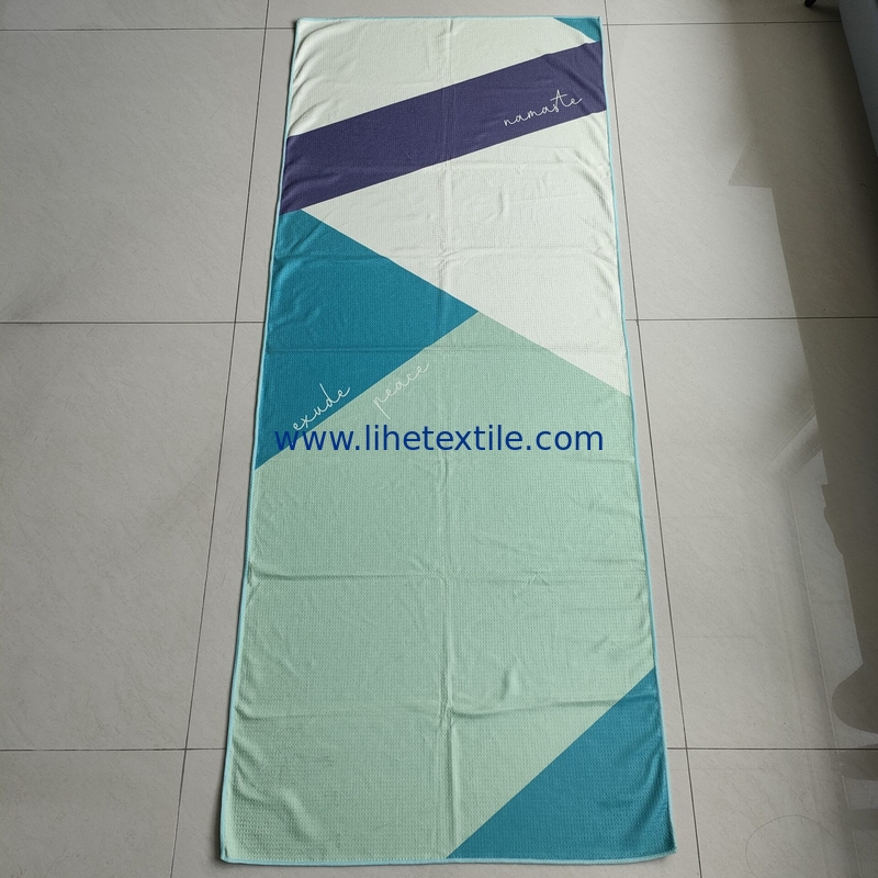 summer quick dry recycled plastic custom sublimation printed suede microfiber waffle sand free beach towel microfibre