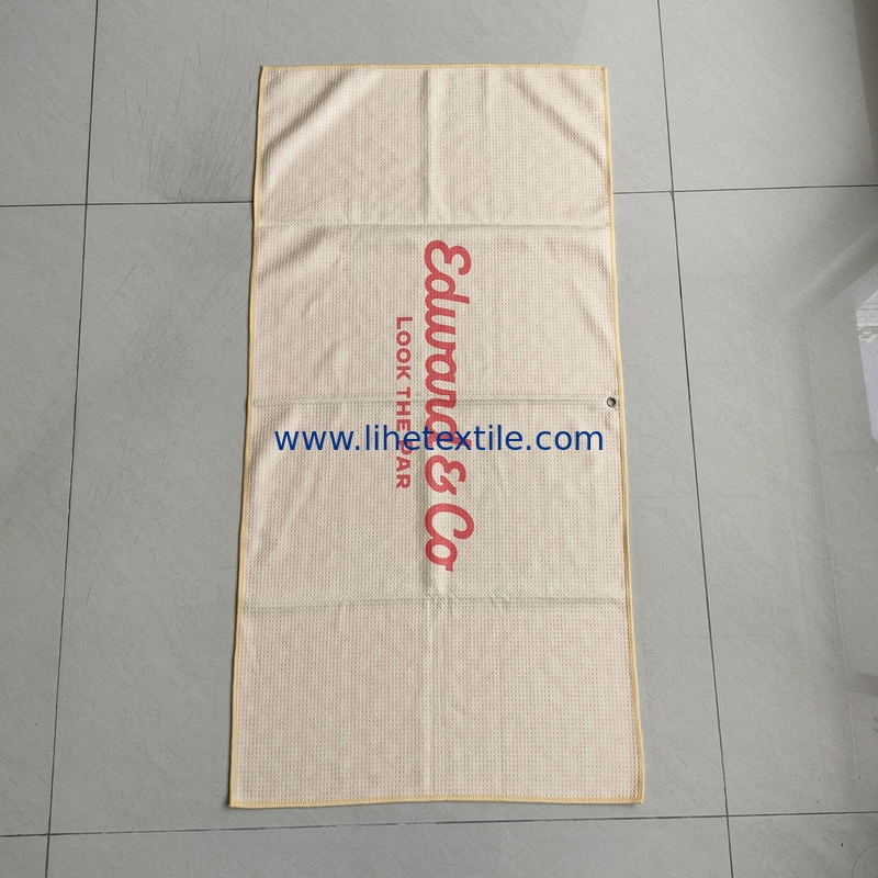 Custom Print Dry Fast Soft Light Weight Luxury Sand Free Microfiber Waffle Fitness Beach Towel With Logo