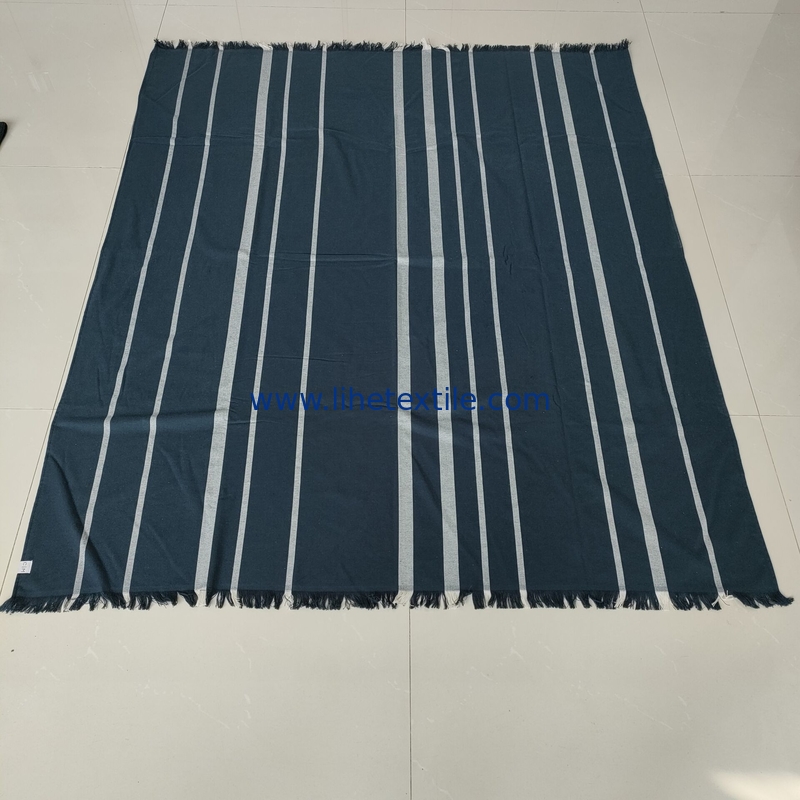Wholesale 100% Cotton Beach Towels With Logo Custom Print Large Size Black Stripe Beach Towels