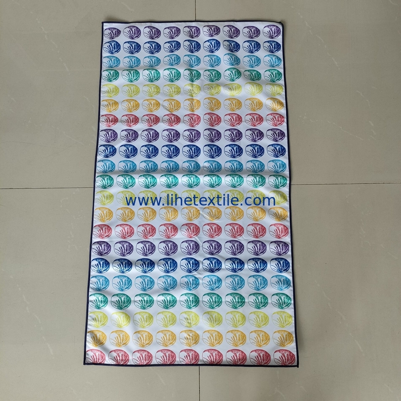 RPET plastic bottle fiber custom design double side printed recycled microfiber suede beach towel