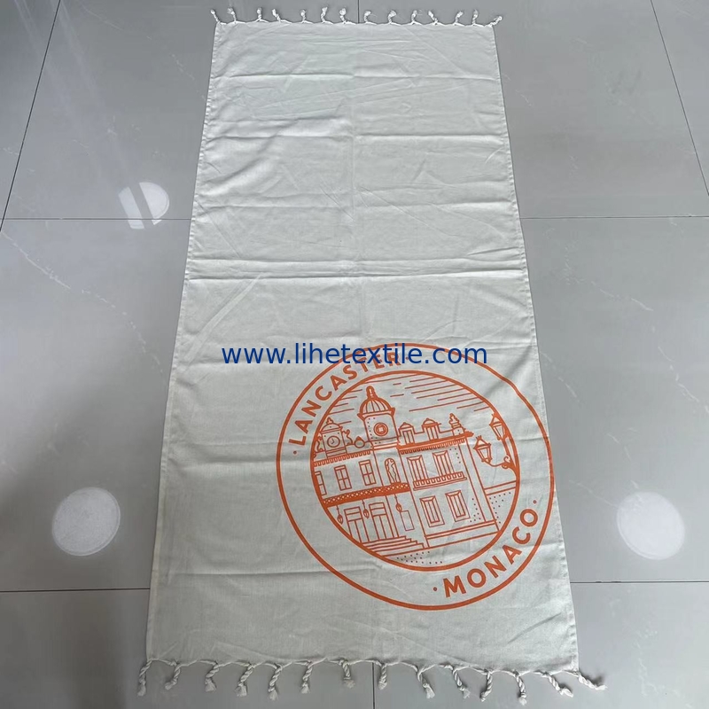 Large size wholesale beach blanket towel custom beach towel fringe custom high quality light weight beach towel printed