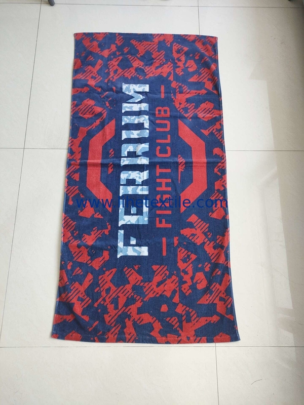 Wholesale Bulk  Beach Towels Bath 100% Cotton Custom Reactive Printing Promotion Beach Towel With Logo